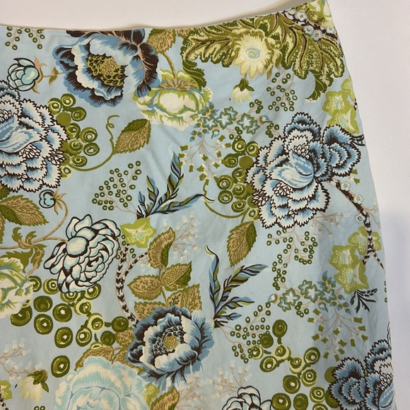Talbots | Sky Blue Floral Cotton/Spandex Pencil Skirt | 12 - Picture 4 of 13